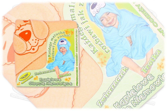 Niemowlęce okrycie kąpielowe "Piesek" Terjan - Łosoś