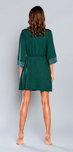 Samaria Szlafrok Italian Fashion rękaw 3/4 - ciemny zielony 