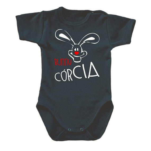 Body krótki rękaw "BUNNY CÓRCIA" Moocha czarny