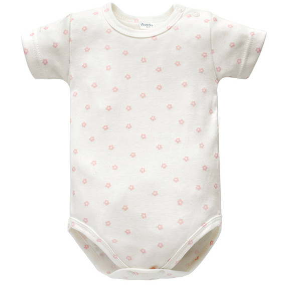 Lovely Day Body z krótkim rękawem Pinokio - ecru kwiaty