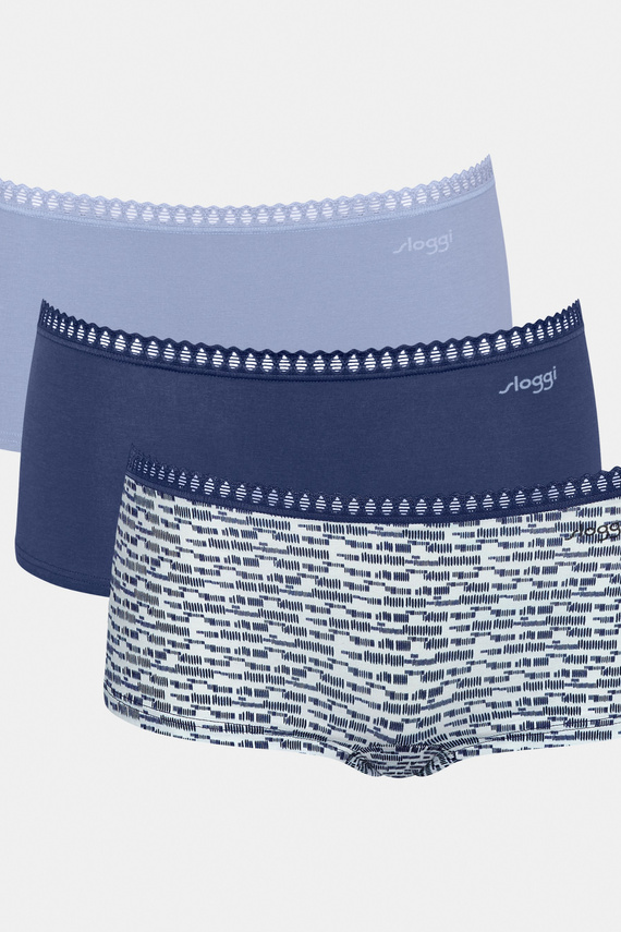 GO Crush Short  C3P  Szorty Damskie 3-pak Sloggi - V003 niebieski 