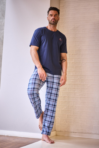 Piżama męska Cornette 134/315 North 2 niebieski– bawełna, krótki rękaw, komfort i styl
