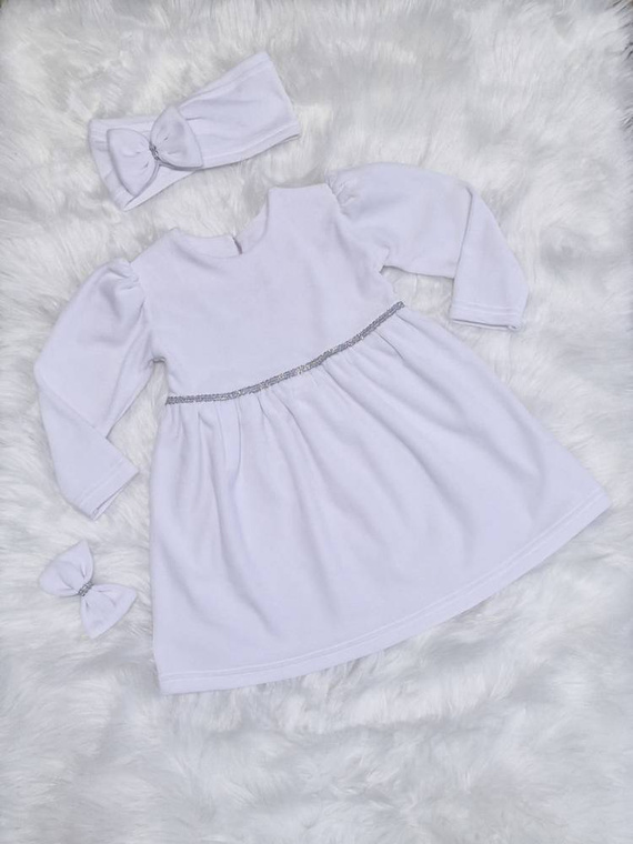 Amelka sukienka długi rękaw Bambarillo biały