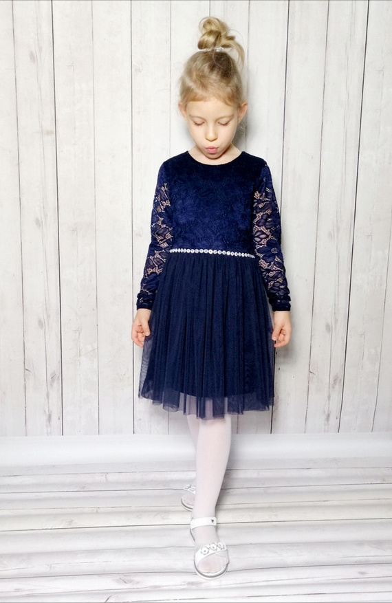 Angel II Sukienka długi rękaw Bambarillo granatowy