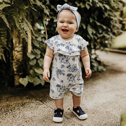 Botanic Rampers dla dziewczynki Eevi - biały druk