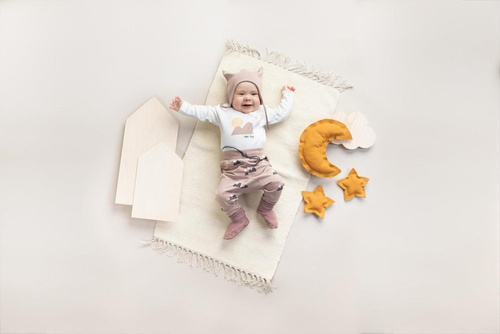 "Dreamer" Legginsy niemowlęce Pinokio - beż druk