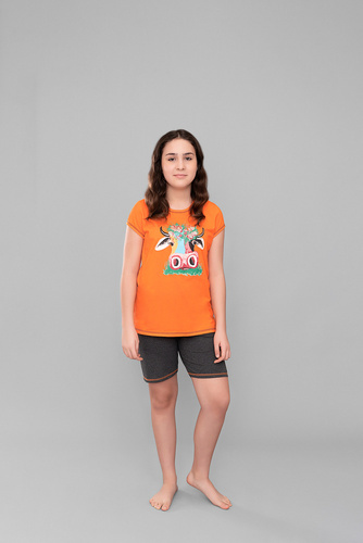 Blonde Piżama dziewczęca Italian Fashion - pomarańcz/ciemny melanż