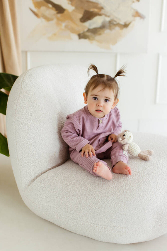 10249P "Natural Waffel" Spodnie niemowlęce dresowe Makoma pink