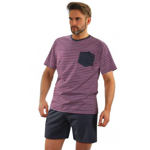 05 Piżama Męska w paski Sesto Senso - K67E