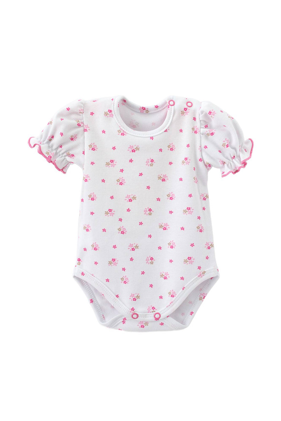 Body niemowlęce Martex krótki rękaw różowe kwiatki | Bawełniane dla niemowląt