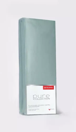 Pure prześcieradło satynowe z gumką jednobarwne Detexpol miętowy