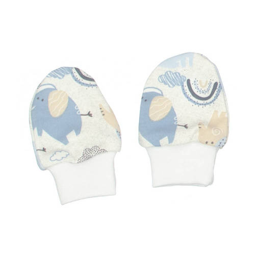 Słoniki łapki niedrapki rękawiczki Martex niebieski