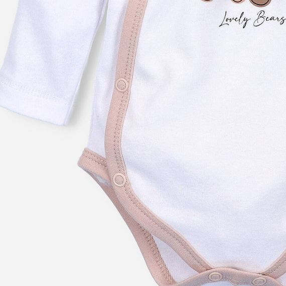 Body kopertowe z bawełny organicznej Sweet Bears Nini biały 