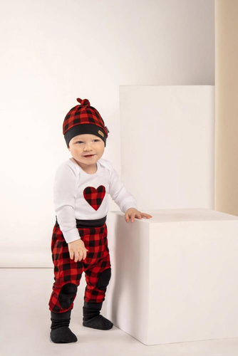 163545 Body z długim rękawem "Magia Świąt" Nicol - biały/ serce