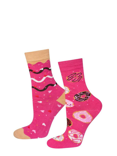 Donut Give Up! Skarpety Damskie Soxo - fuchsia