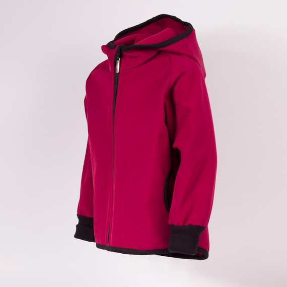 229002 Nicol Kurtka softshell dziewczęca kaptur polar odblask- bordowa 