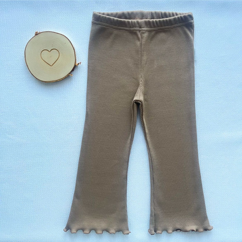 LJ816 Legginsy dziewczęce dzwony Mamatti - brązowy