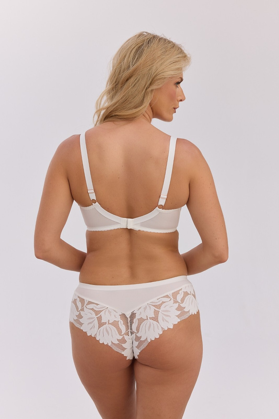 Figi brazyliany GFB 1135 Nike Gaia ecru-mokka – koronka, lekka linia