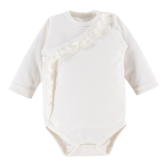 Ceremony Body rozpinane z długim rękawem prążkowane Eevi - ecru