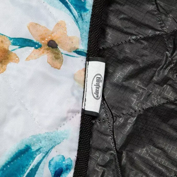 Kwiaty Koc piknikowy Eurofirany turkusowy