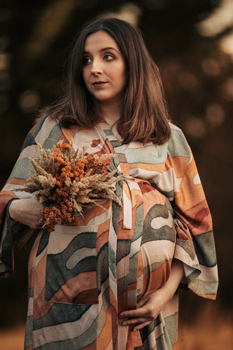 Rainbow Mountain Kimono Szlafrok bambusowy Makaszka