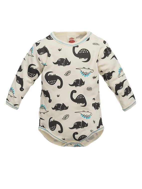 Body z długim rękawem "DINOSAUR" Makoma ecru