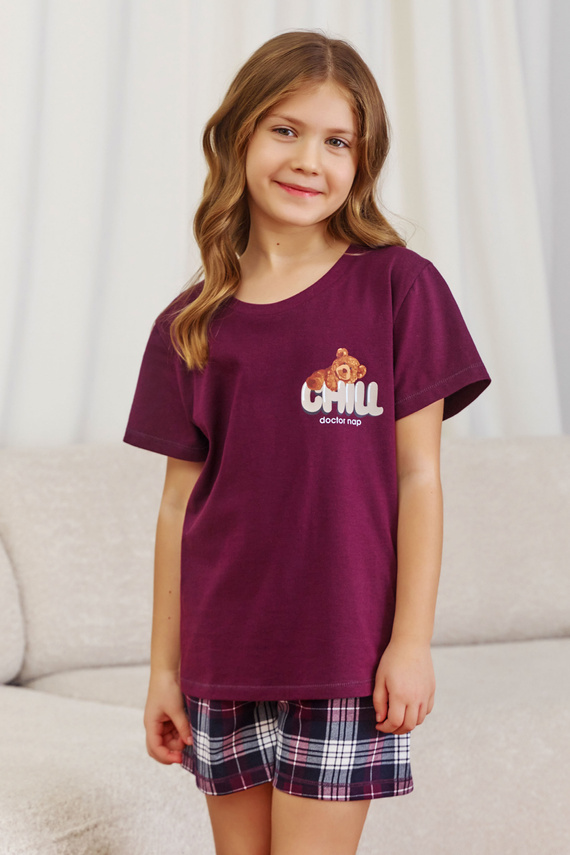 7202 "Chill" Piżama dziecięca Unisex Doctor Nap - burgundy