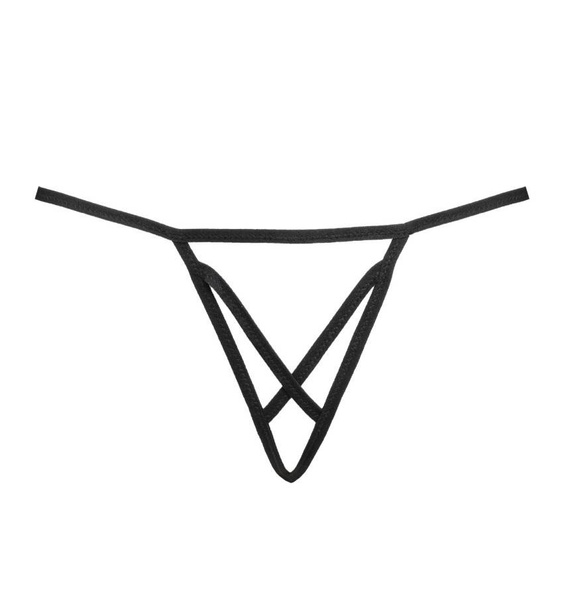 3113 Mendi Stringi z otwartym krokiem Teyli - czarny