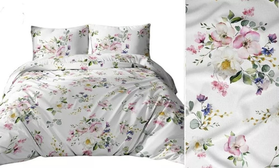 3254 B Pościel Bawełniana Karo biały zielony