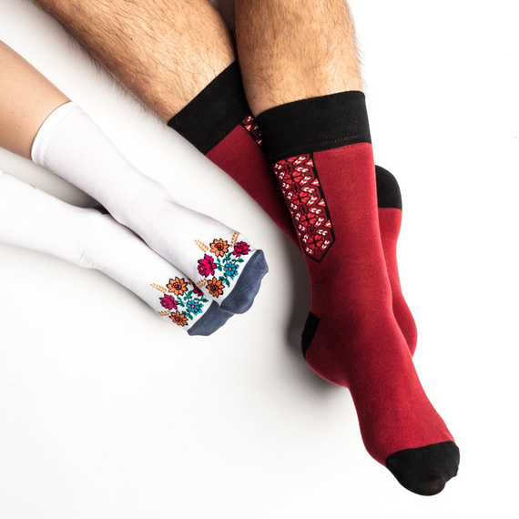 art.118 Folk Skarpety męskie Steven 006 bordowy