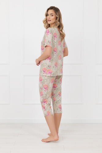 Piżama damska Harmonia Italian Fashion krótki rękaw spodnie 3/4 wiskoza