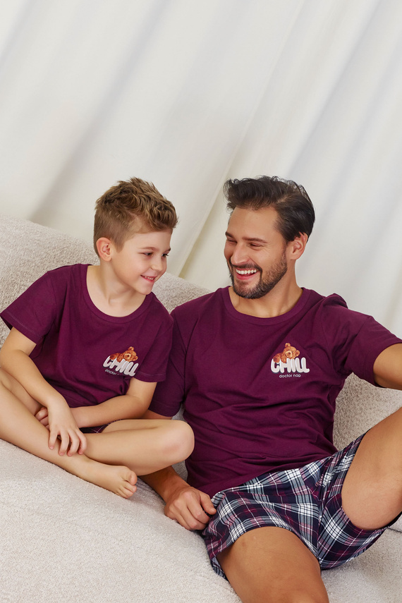 7202 "Chill" Piżama dziecięca Unisex Doctor Nap - burgundy