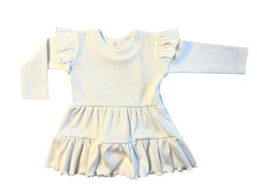 Sukienka welurowa dziewczęca Mamatti SP502 – ecru