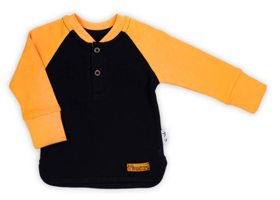 181138 Big Trucks Bluzka bawełniana z długim rękawem Nicol - czarny/pomarańczowy