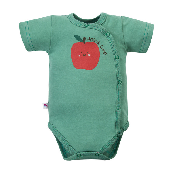 Body niemowlęce Eevi Snack Time krótki rękaw bawełna elastyczne-zielone
