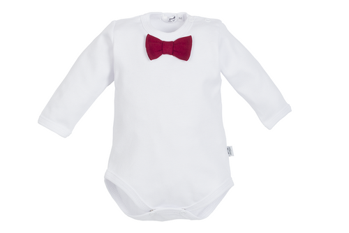 041B Little Gentleman Body z muszką Marija - biały