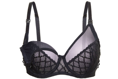 Huggy Soft Black miękki biustonosz do karmienia Momtobe czarny 