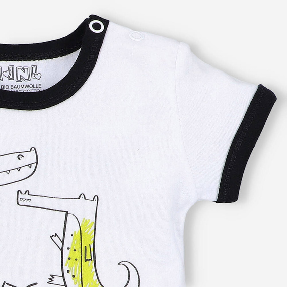 Crocodiles T-shirt niemowlęcy z bawełny organicznej Nini biały