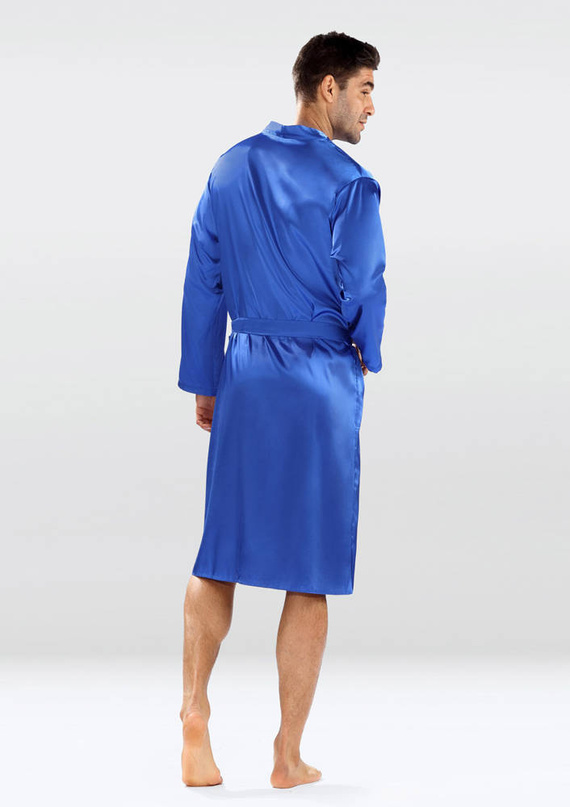 Christian Szlafrok męski satynowy Dkaren - modrak