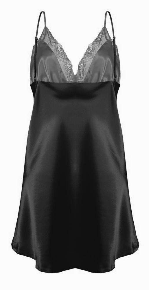 Justine Halka satynowa koszulka damska DKaren - czarna