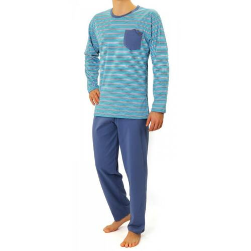 02 Piżama Męska długi rękaw i spodnie Sesto Senso - K67ZC