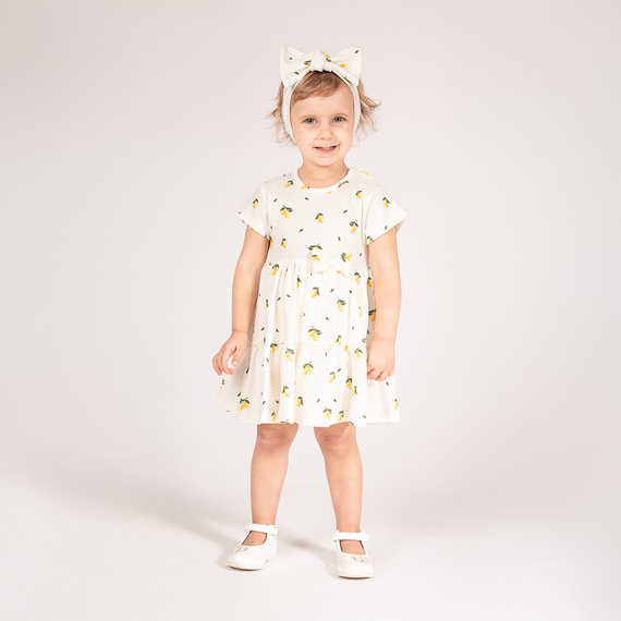 212159 Tola Sukienko-body z krótkim rękawem Nicol - kremowy