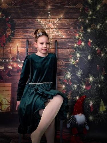 Star Sukienka welurowa Bambarillo zielony