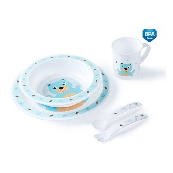 Plastikowy Zestaw Stołowy Canpol Babies Kotek różowy