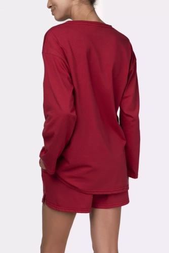 Joy longsleeve Piżama damska Mona burgund