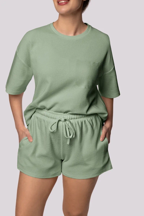 Cozy shortsleeve Piżama damska Mona zielony pistacjowy