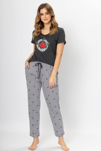 1329 Mili Piżama damska Leveza grafitowy