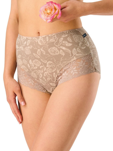 Figi LPF 599 Key beżowy-mocca maxi bikini - Wysoka jakość bawełny, komfort i elegancja