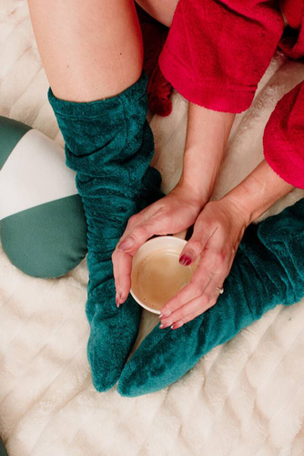 553/554 Wellsoft Gładkie skarpetki do spania De Lafense - zielony