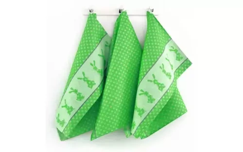 8525 Komplet ścierek kuchennych w drewnianym pudełku Zwoltex zielony